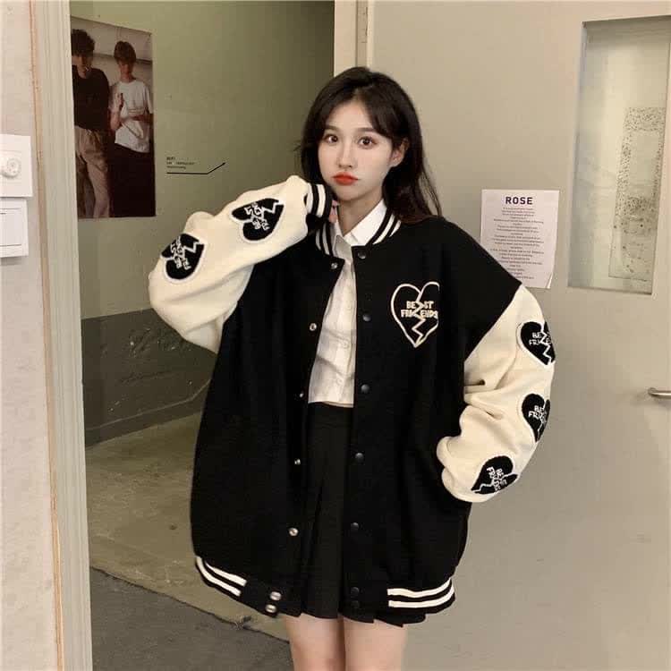 Áo khoác bomber UNISEX hình tim Best