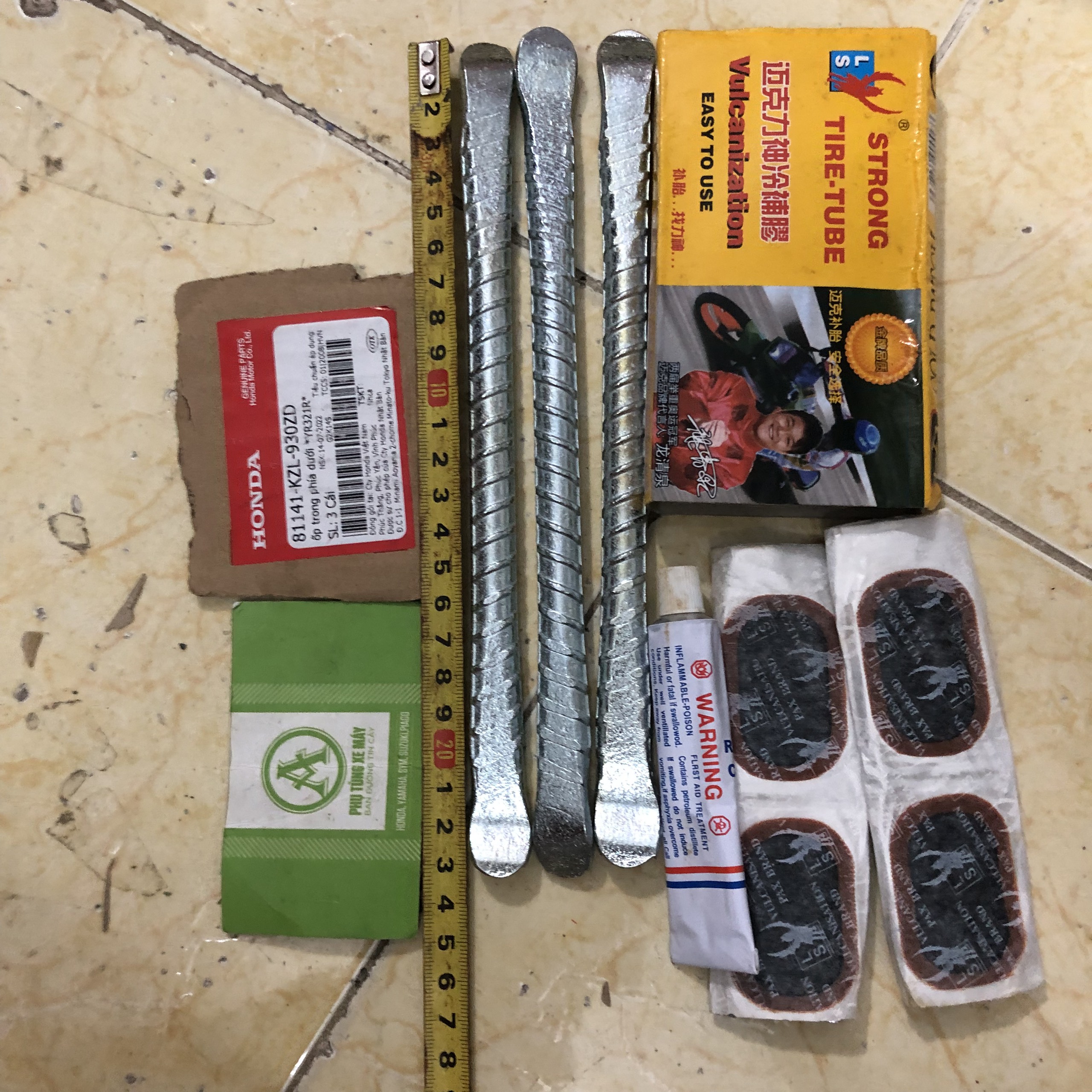 Bộ 3 Móc Lốp Xe Máy và keo cao cấp