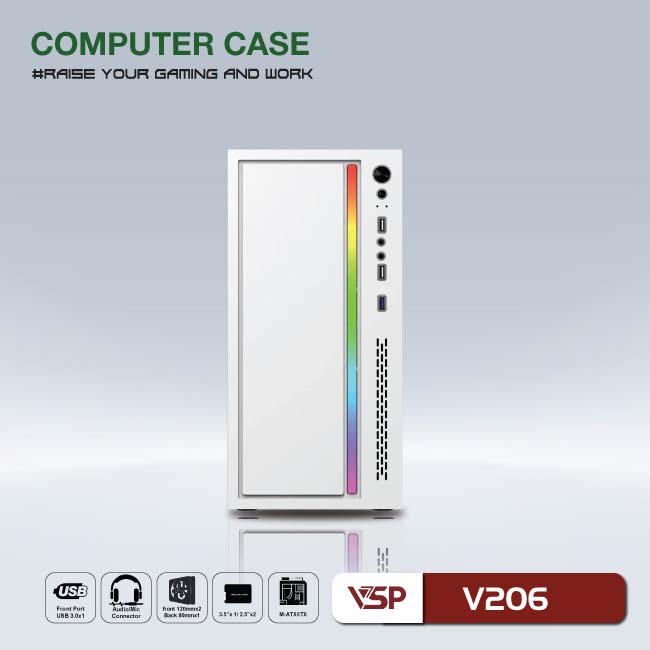 Vỏ Case Máy Tính VSP V206 - Hàng Chính Hãng