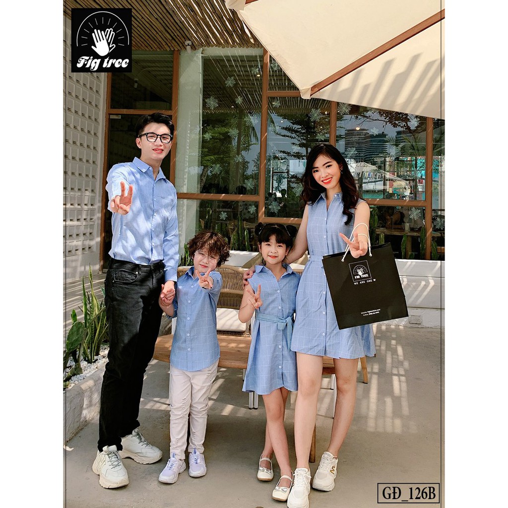 Mẫu áo gia đình du xuân FIG TREE cực sang full size ( mã 126B)