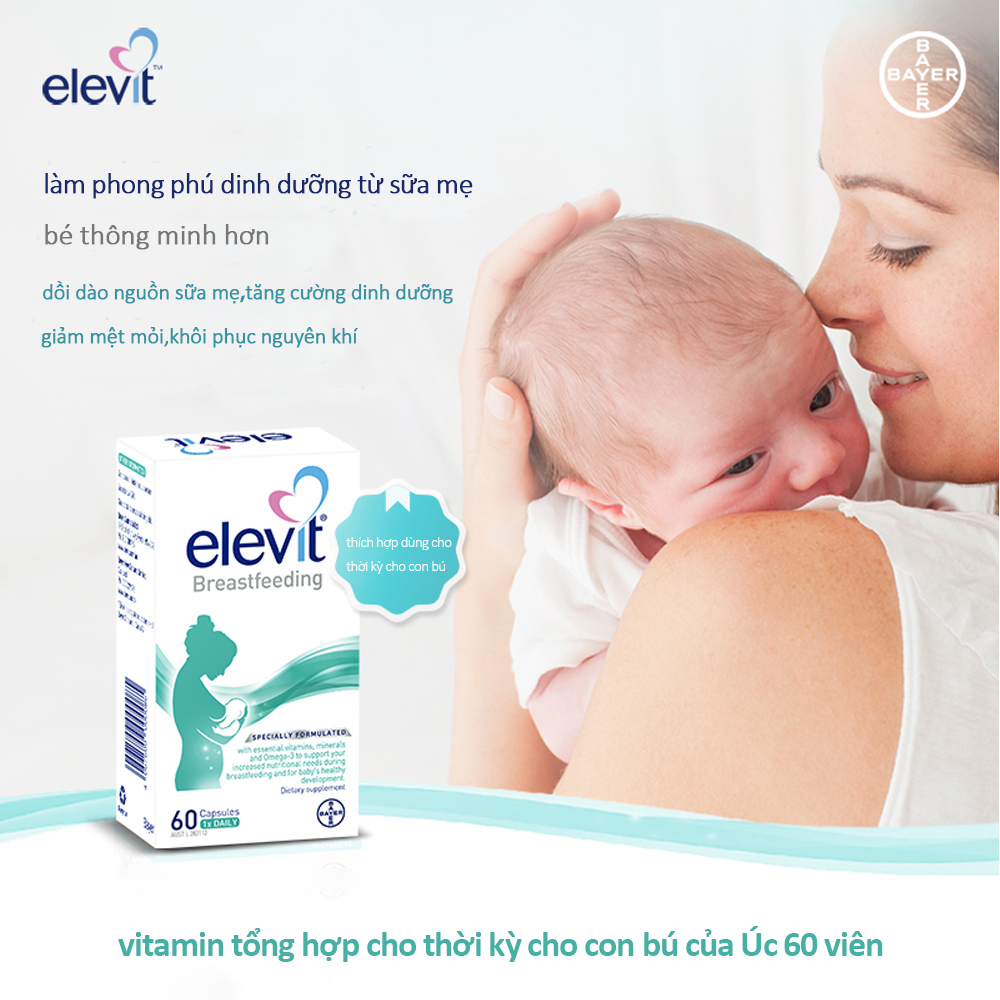 [HÀNG CHÍNH HÃNG] Elevit Cho Con Bú Và Phụ Nữ Sau Sinh 60v Của Úc