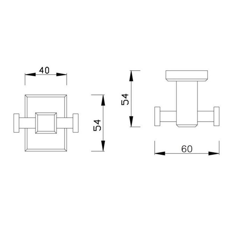 Tiêu Chuẩn Mỹ Chính Hãng Phòng Tắm Phòng Tắm Phần Cứng Móc Treo Móc FFAS0481 Kim Loại Hình Vuông Móc Đôi Móc Treo Quần Áo Móc Treo Khăn Mặt