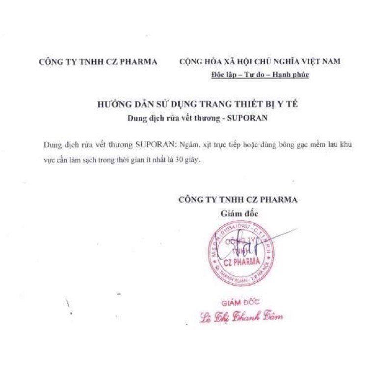 DUNG DỊCH RỬA VẾT THƯƠNG, SÁT KHUẨN SUPORAN