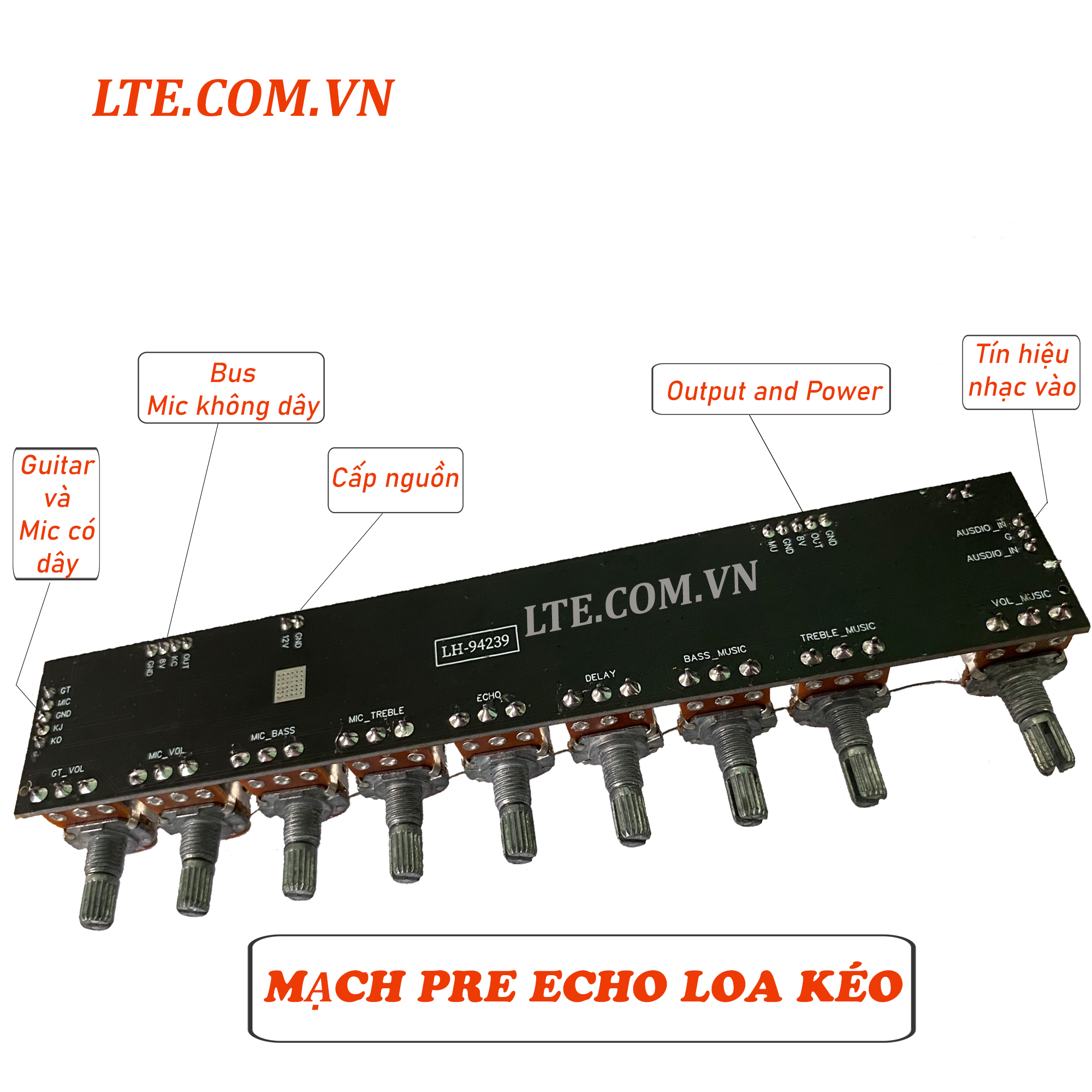 Mạch Echo Loa Kéo 8V Nguồn Đơn
