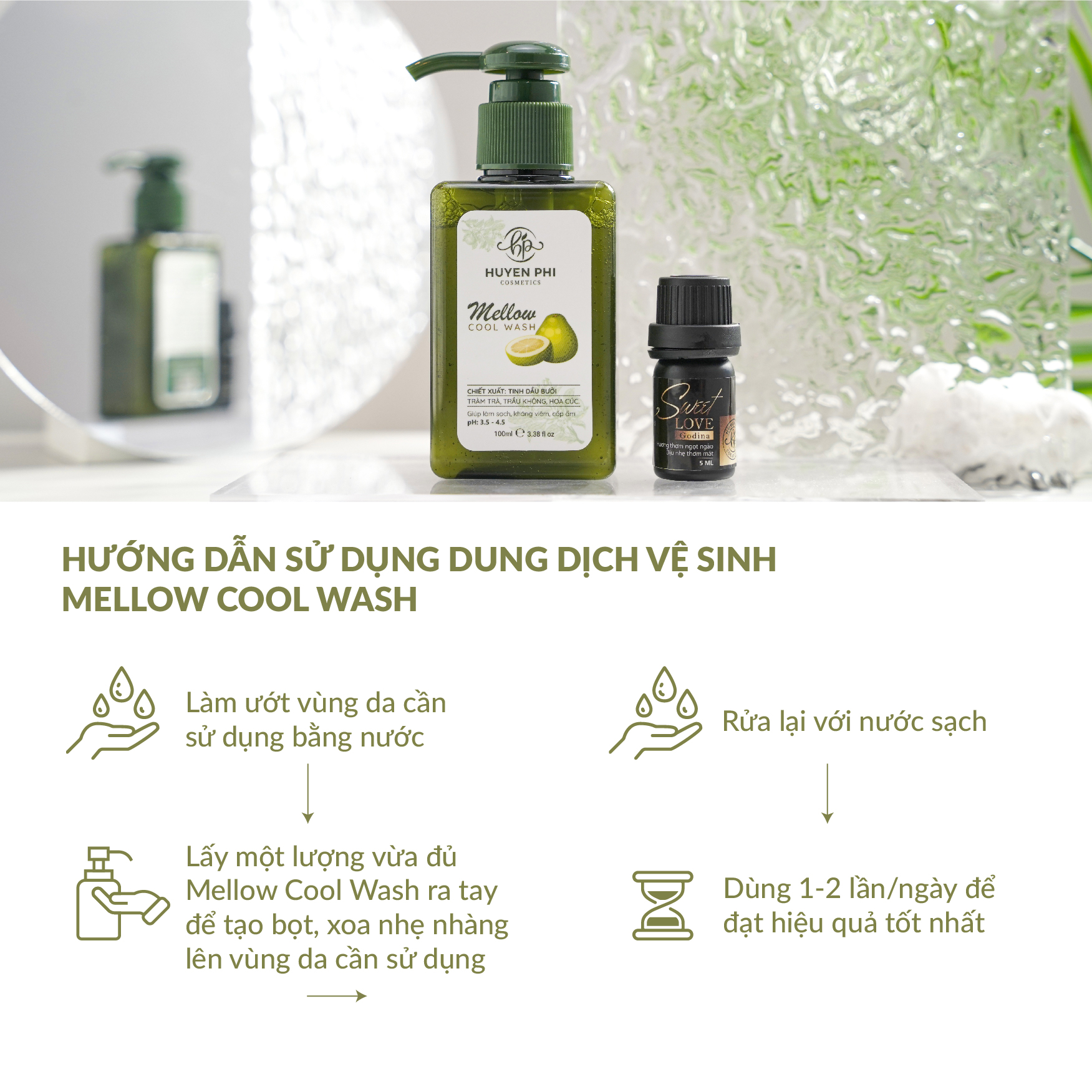 Dung dịch vệ sinh Mellow Cool Wash 100ml (Tặng 1 nước hoa vùng kín Sweet Love 5ml)