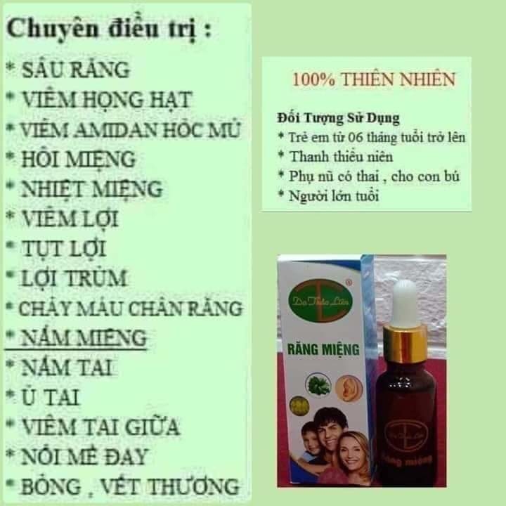(Tặng tinh dầu sả chanh) Răng miệng -Dạ -Thảo -Liên  chính hãng 20ml