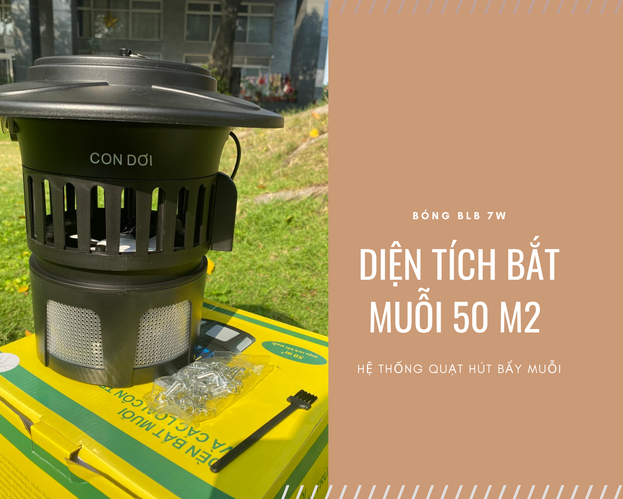 Đèn bắt muỗi con dơi model cn06-bóng đèn BLB-chống nước