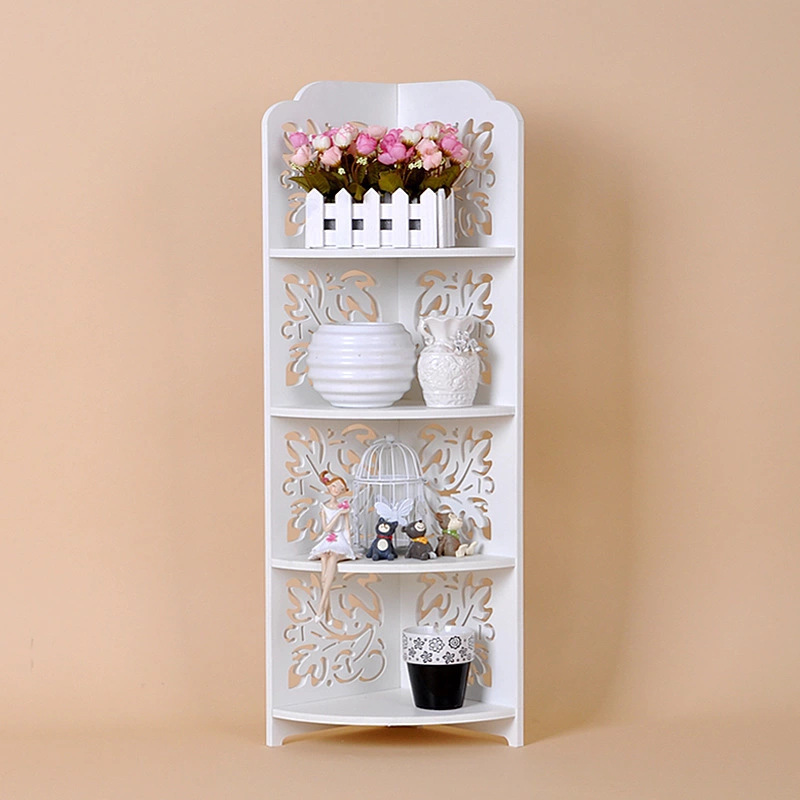 Kệ Góc 4 Tầng Hoa Văn Gỗ