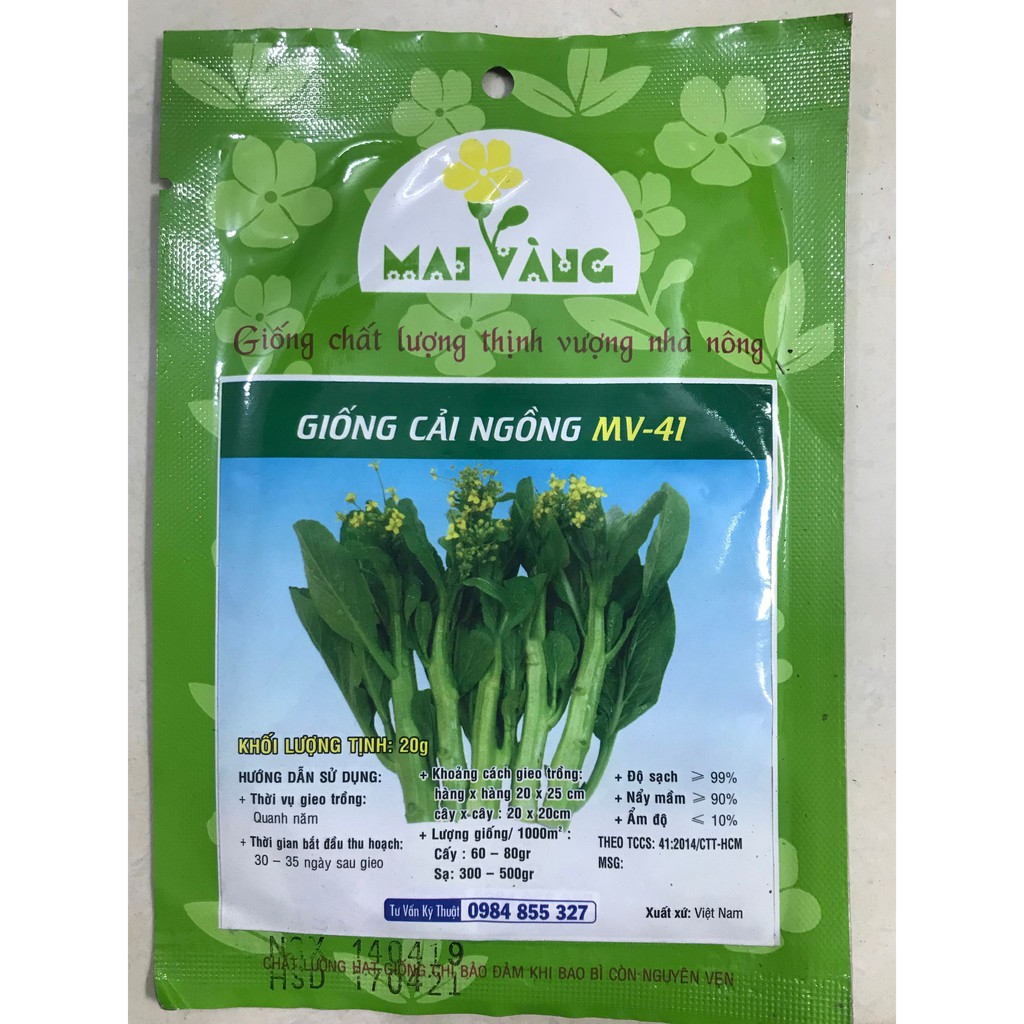 Hạt giống cải ngồng 20g