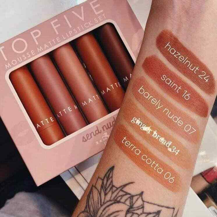 Set 5 son thỏi lì Italia Deluxe Mousse Lipstick