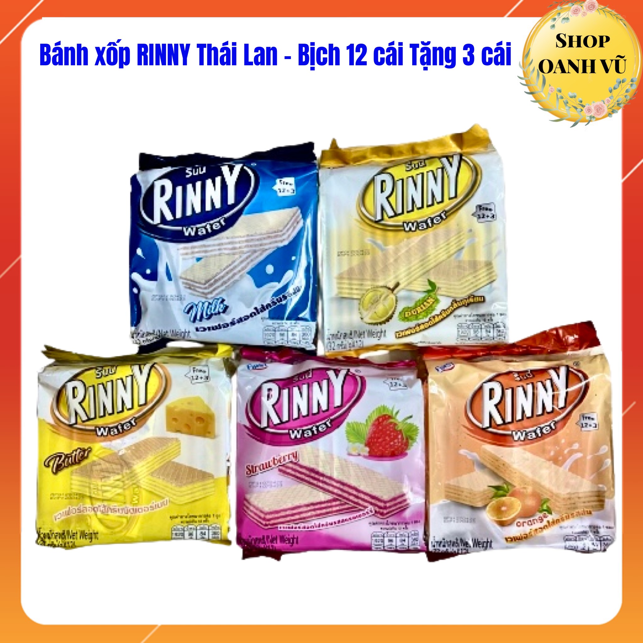 Bánh xốp thái lan rinny bịch 12 cái tặng 3 cái - oanh vũ