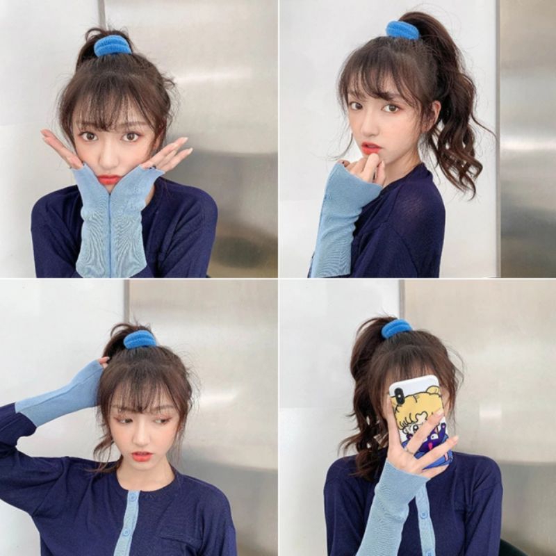 Dây Cột Tóc Cao Su Co Giãn Bằng Len Nhiều Màu - loli