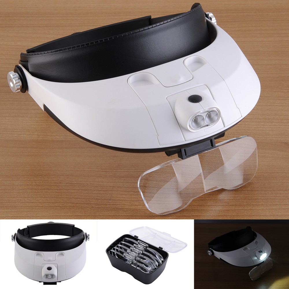 Kính lúp đeo đầu có đèn led chiếu sáng v4