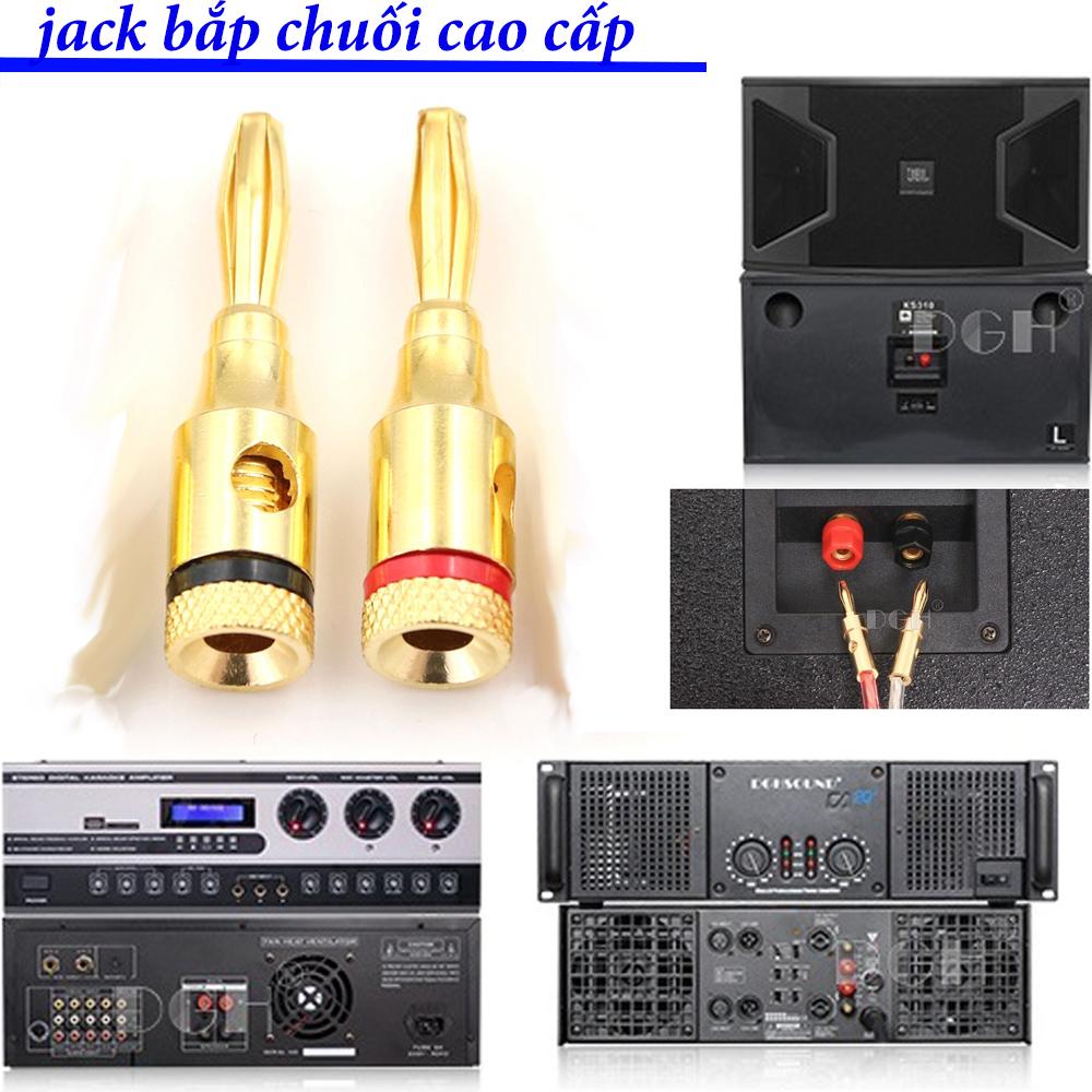 1 cặp âm dương Jack loa Bắp chuối - Jack đấu loa đôi cho dàn âm thanh - Mạ vàng cao cấp