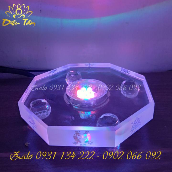 ĐẾ ĐÈN LED PHA LÊ ĐỔI MÀU LÀM SÁNG TƯỢNG PHẬT, TRANG TRÍ PHONG THỦY