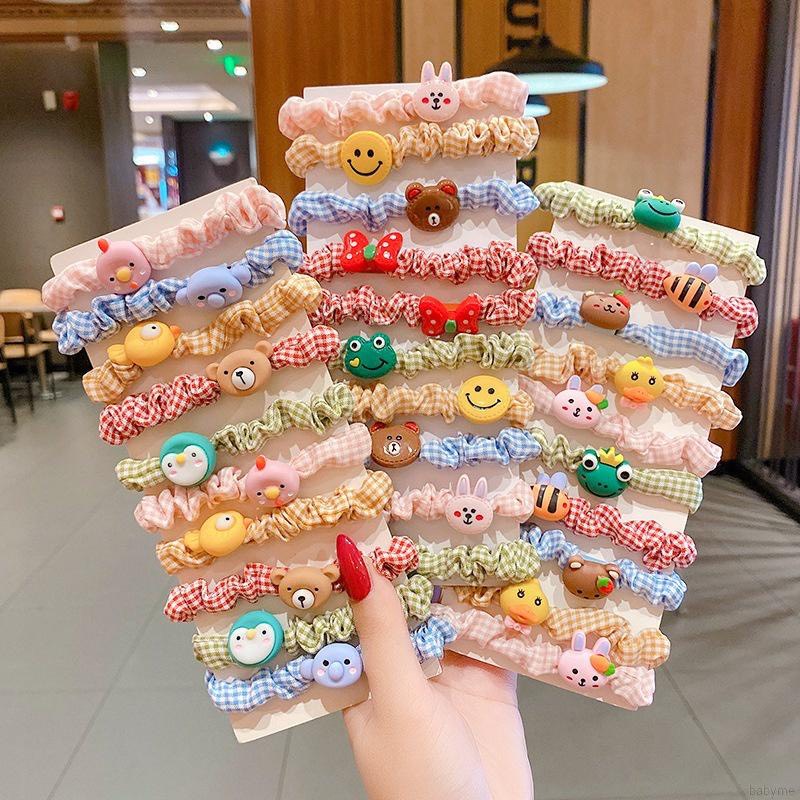 Set 10 dây chun cột tóc nhiều màu cute cho bé