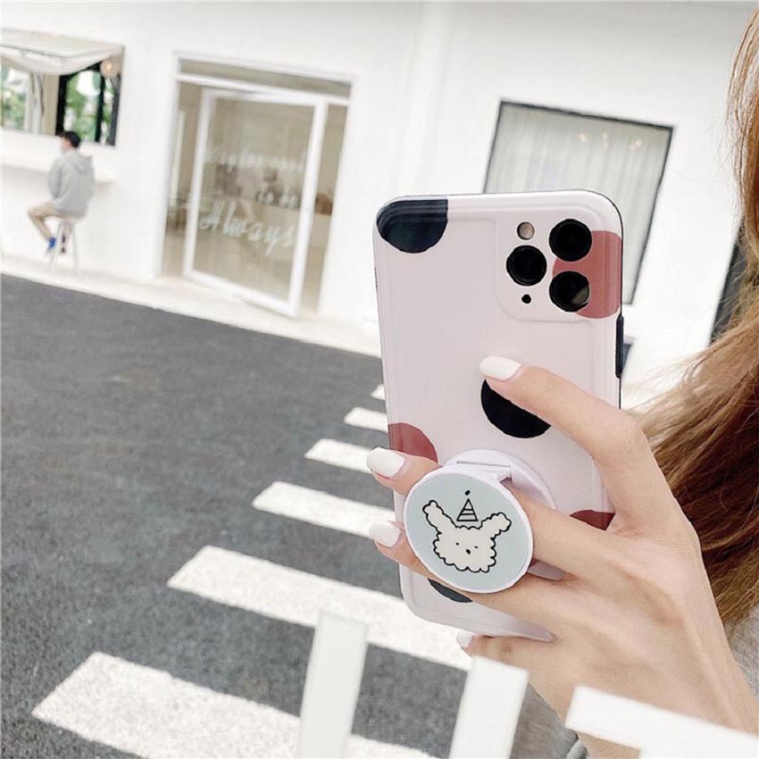 Ốp lưng iphone cao cấp full viền  ốp silicon chấm bi kèm pop dành cho iphone6/ iphone 6 plus/ iphone 7/ iphone 7plus/ iphone 8/ iphone 8plus/ iphone X/ iphone Xs max/ iphone 11/ iphone 11 pro/ iphone 11 pro max
