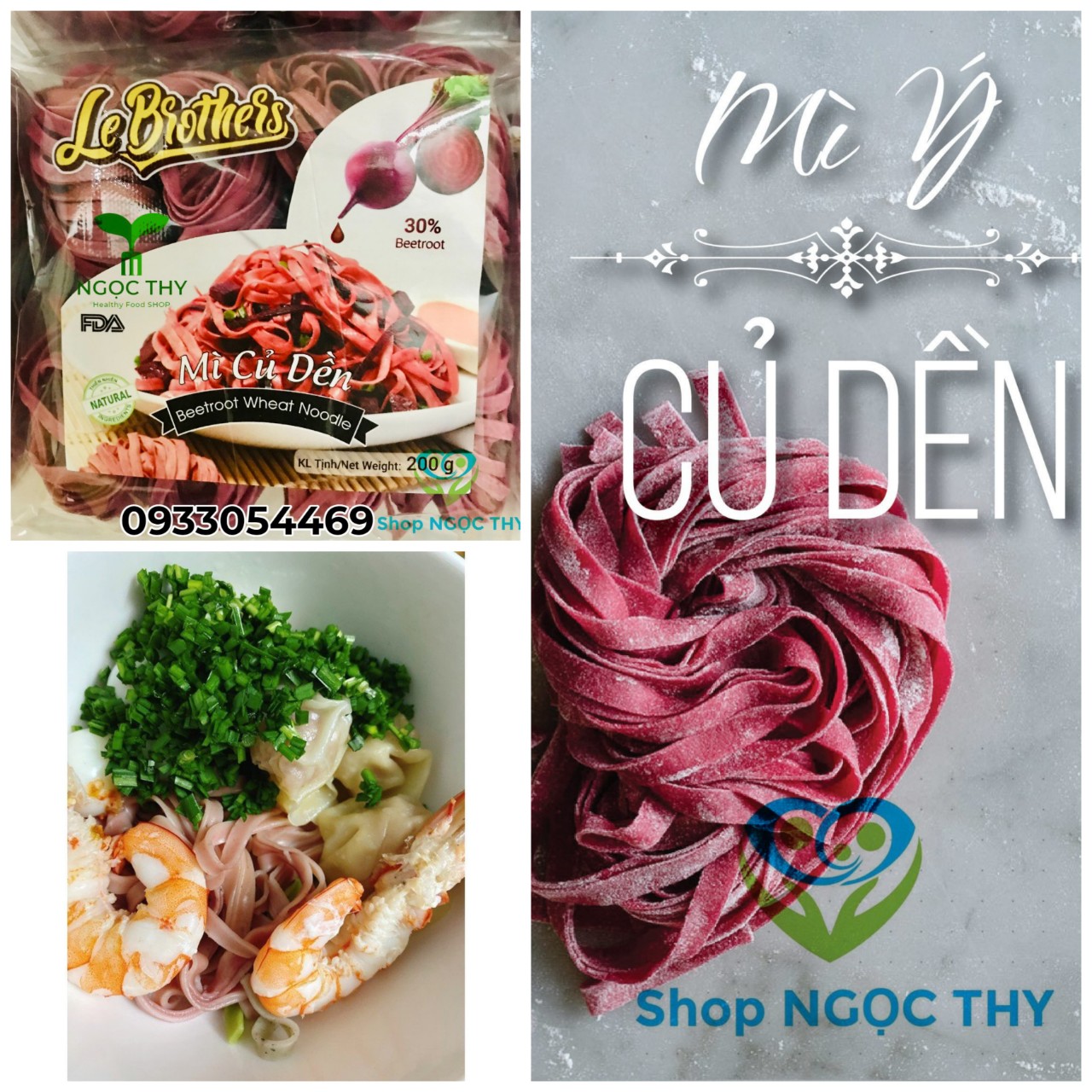 Mì củ dền duy anh food gói 200gr 8 vắt