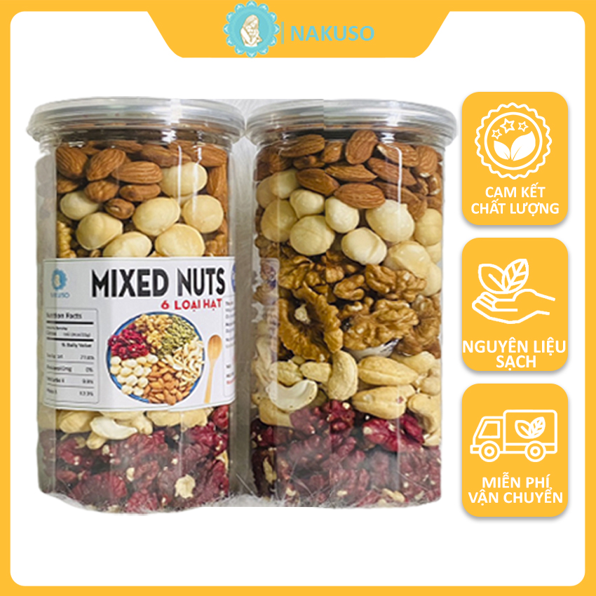 Ngũ cốc dinh dưỡng mix 5 loại hạt sấy nguyên vị Mixed nuts 5 hạt NAKUSO