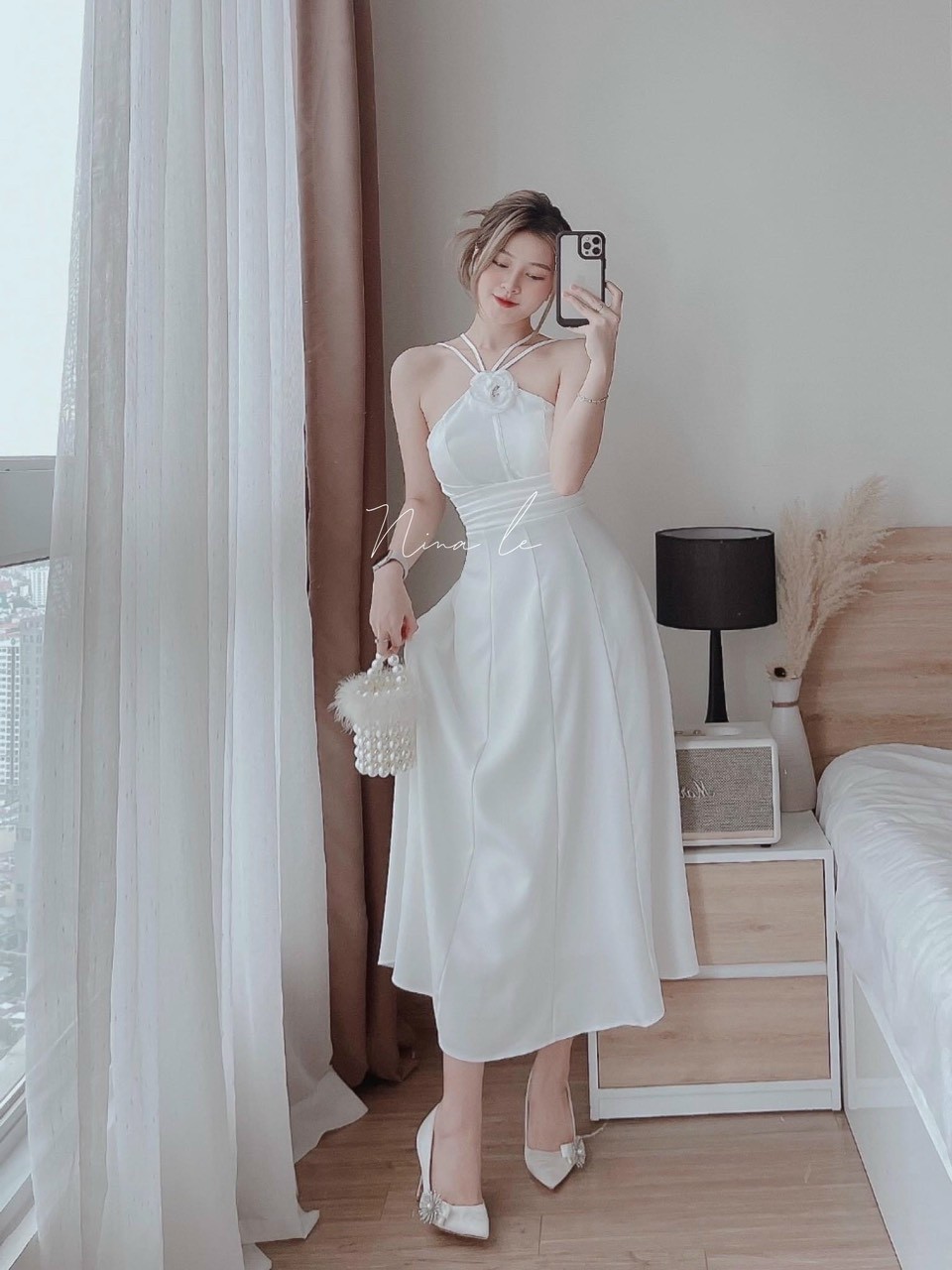 Đầm Cổ Đan Dây Kết Bông (có Mút)