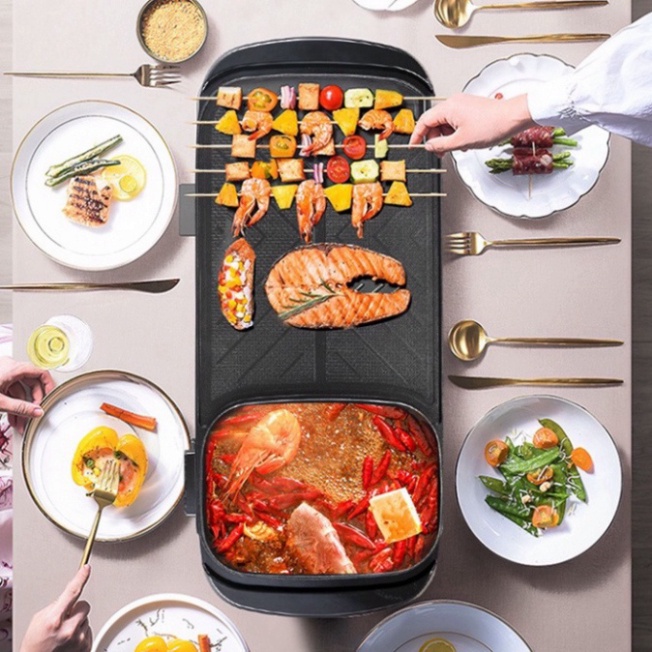 Nồi lẩu nướng 2 in 1 đa năng