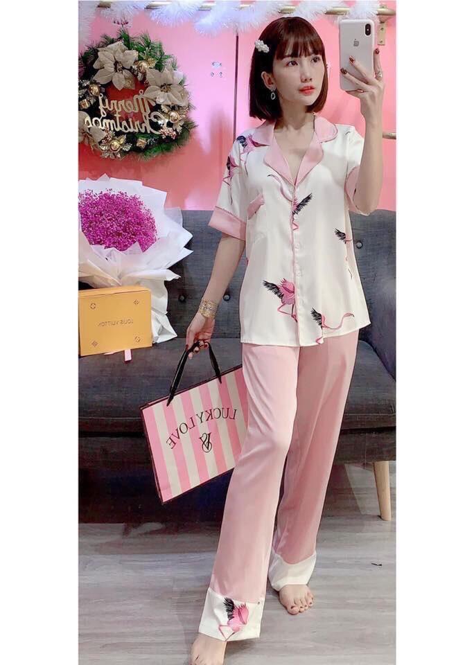 Sét bộ  tay ngắn quần dài lụa satin cao cấp-MTB