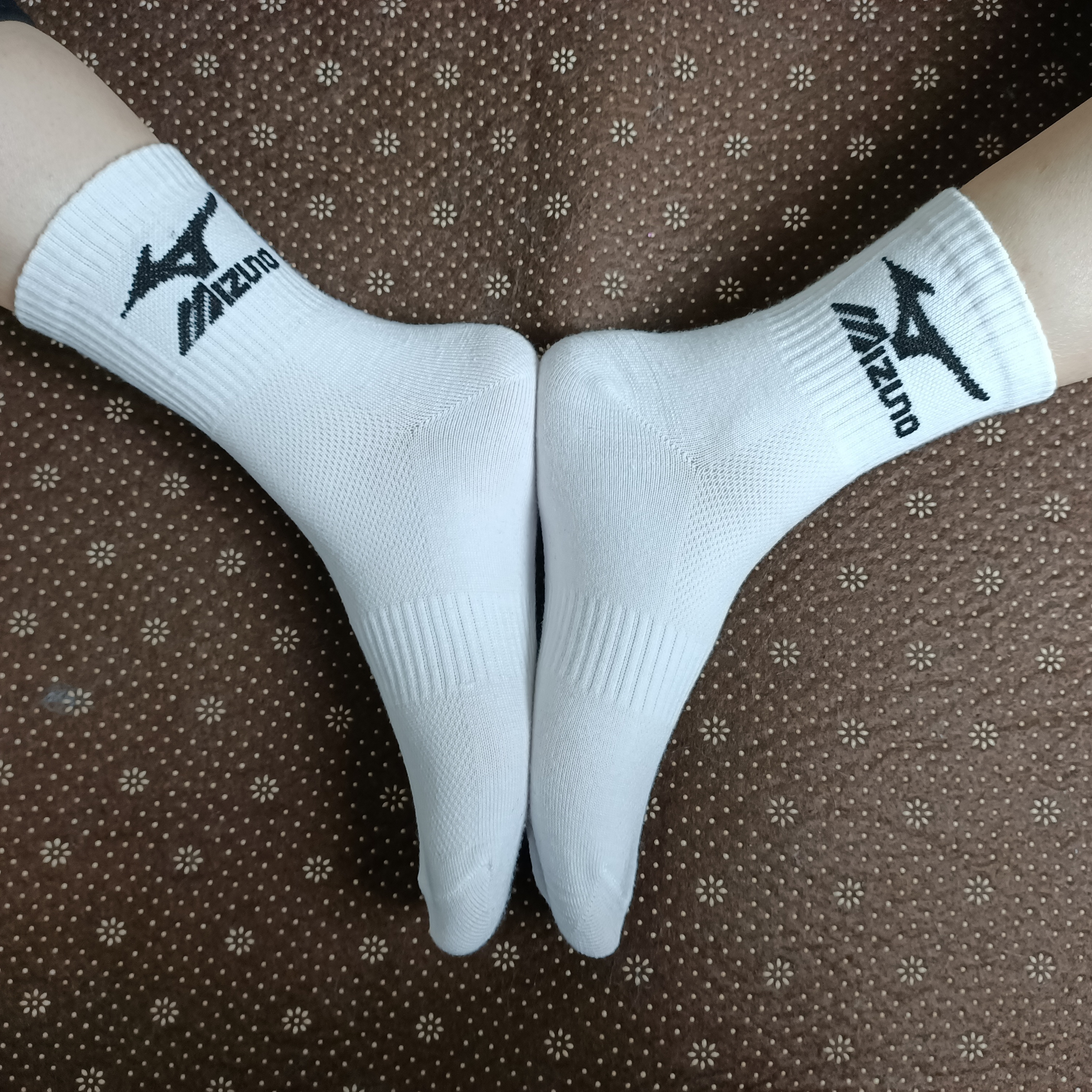 Freeship Tất Cả Tất dệt kim Mizuno Trắng cổ Lửng