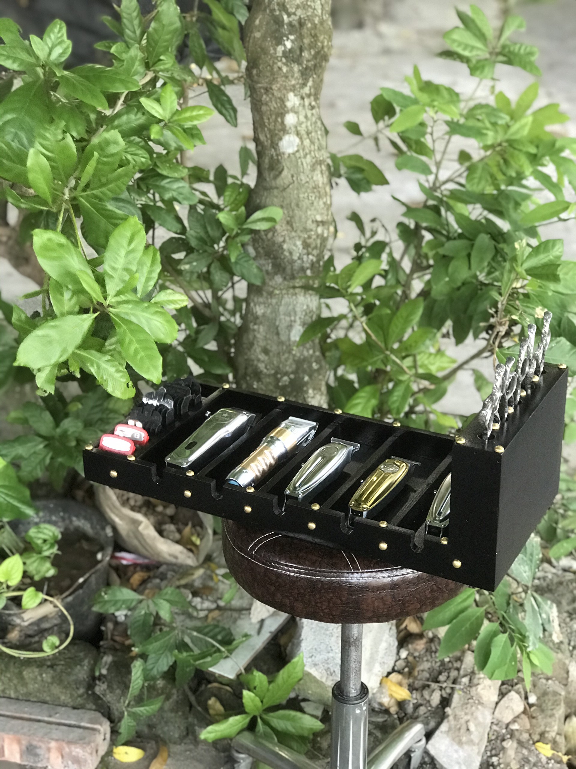 khay gỗ đựng tông đơ