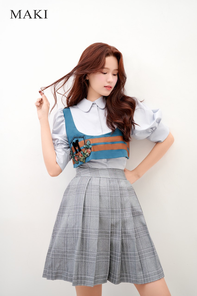 MAKI - Wendy Shirt - Áo xanh ghi