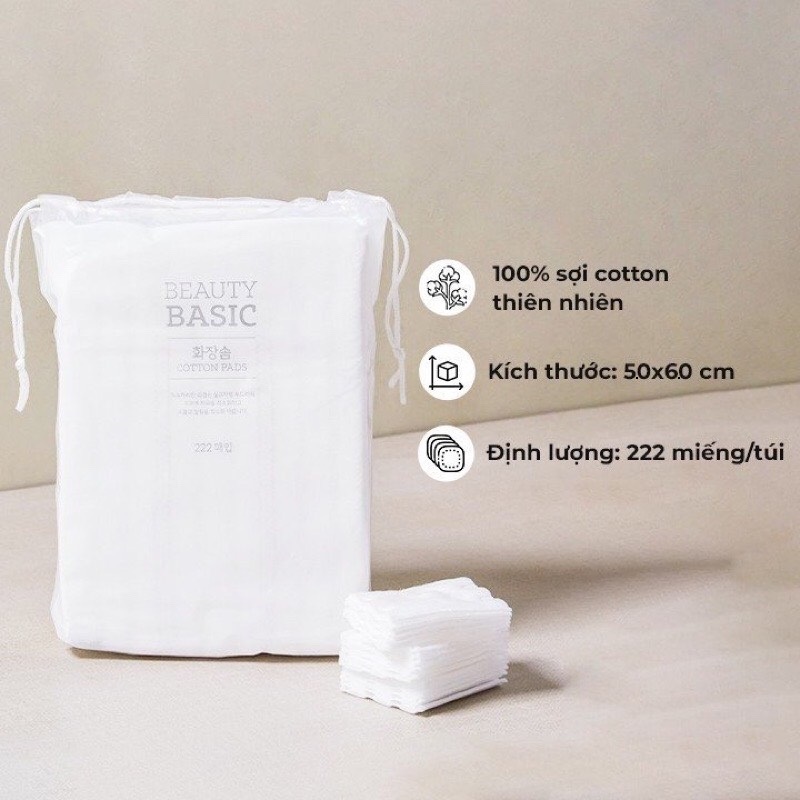 BÔNG TẨY TRANG EMART 222 MIẾNG, Bông Miniso