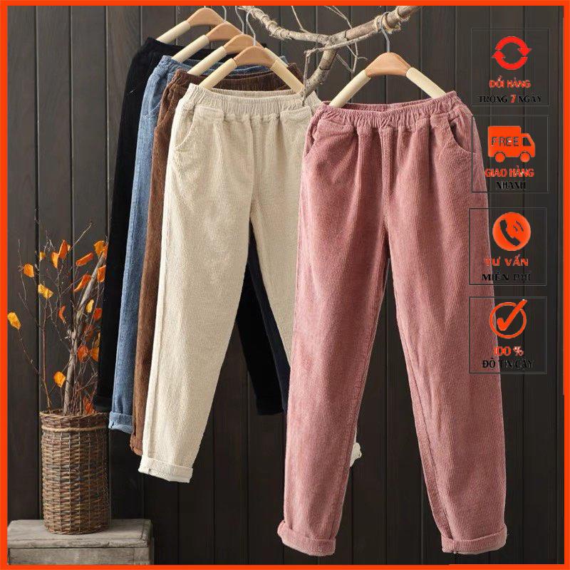 Quần baggy nhung tăm mới xmtk70
