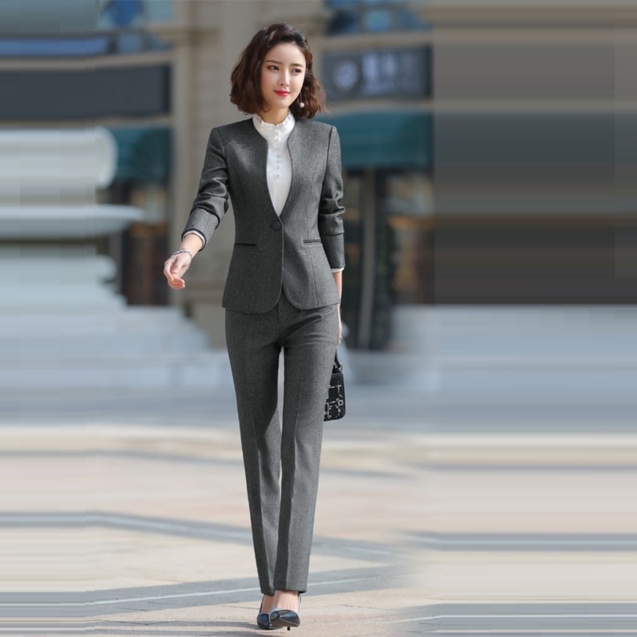 Women work suit long sleeve suit pants tj31