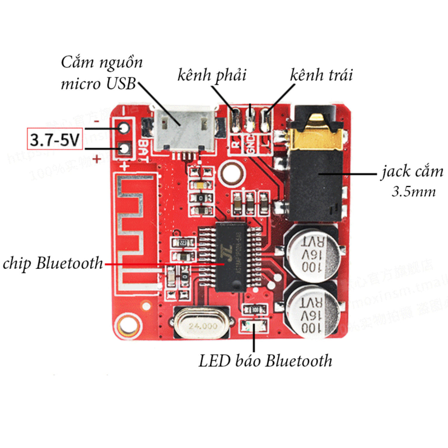 MP3 Bluetooth 5.0 mạch thu âm thanh Mô-đun Âm thanh Stereo Không dây (hàng chuẩn Loại âm thanh chân thực)