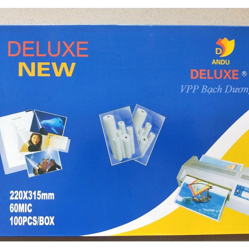 Màng ép Nhựa ép Plastic A4 60 mic xấp 100 tờ Deluxe
