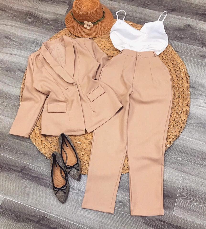 Set vest 3 món quần dài sang chảnh