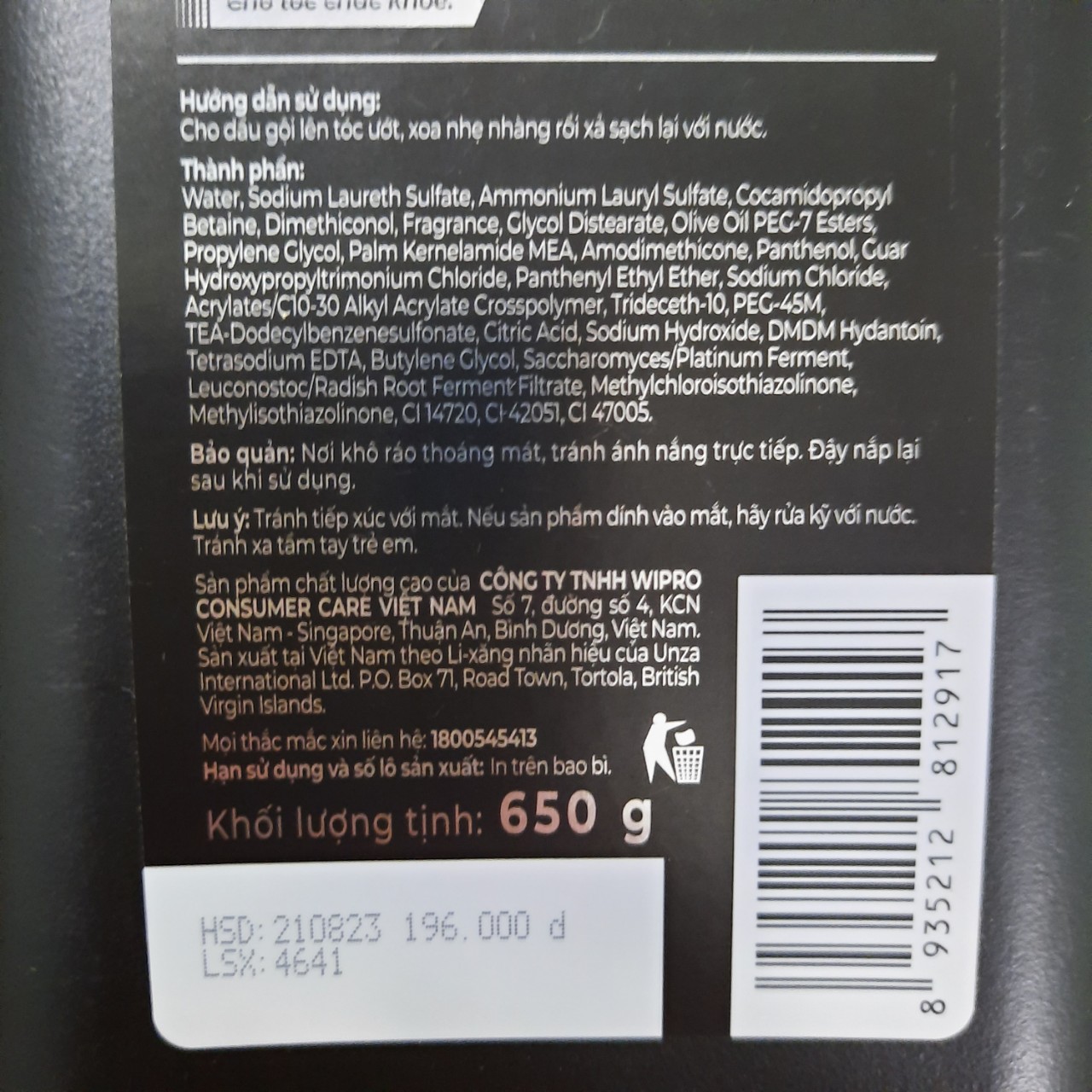 DẦU GỘI ROMANO VIP 650G