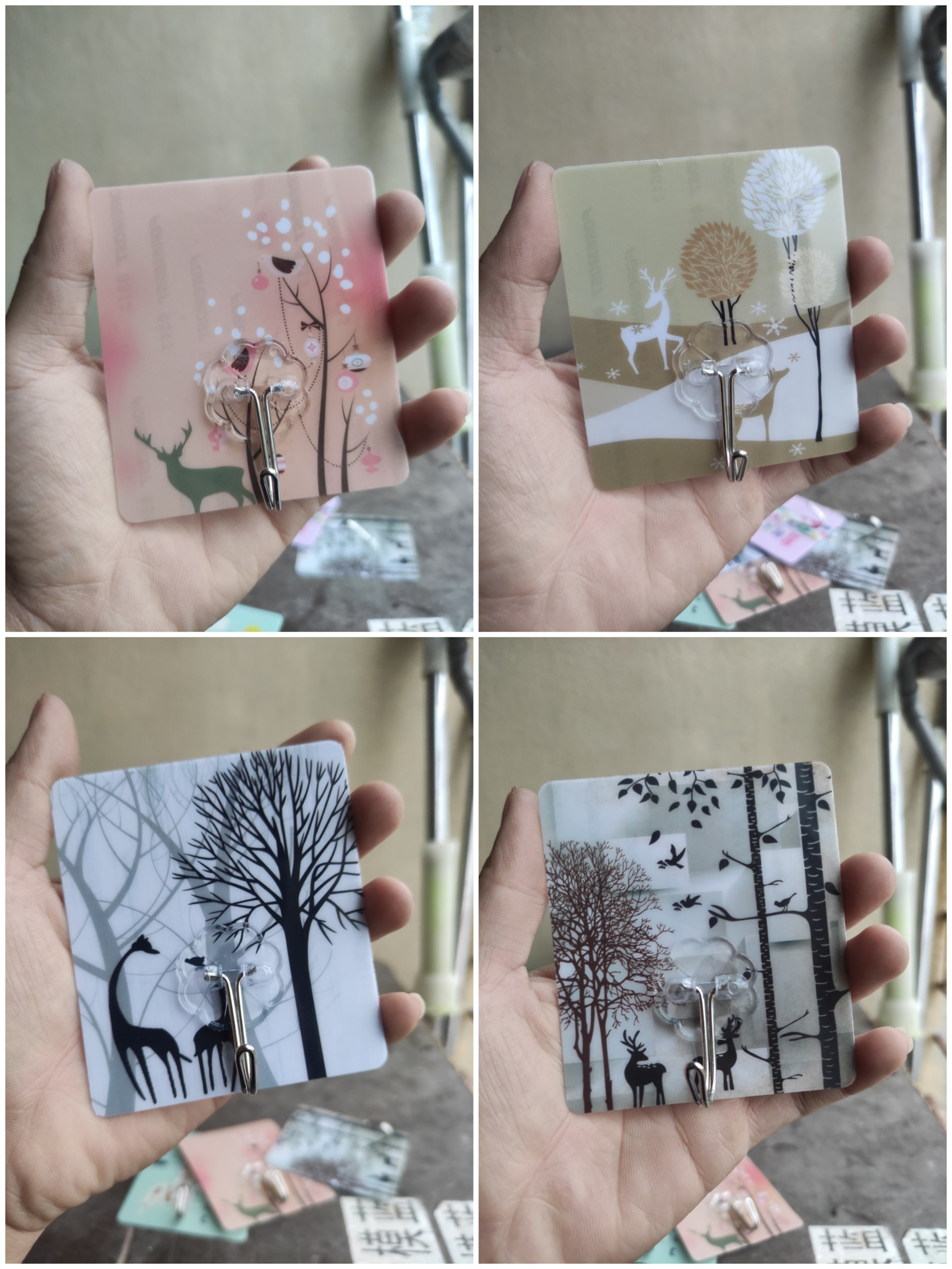 Combo 20 móc dán tường in hình 3D siêu bền chắc cute