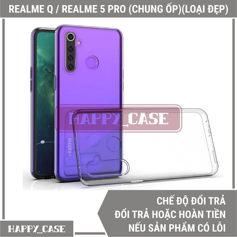 Ốp Lưng Điện Thoại Realme 5 Pro / Realme Q (Chung Ốp Lưng)(Loại Đẹp) Thin Transparent Silicon