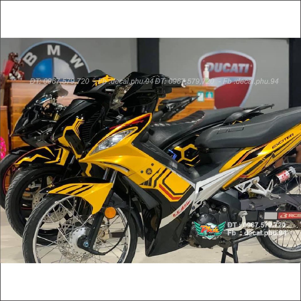Tem rời Exciter 2006-2010 vàng đen (K)