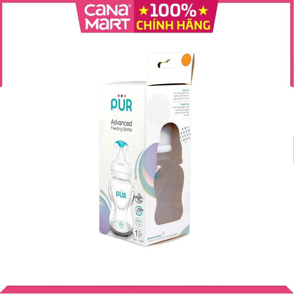 Bình sữa cổ thường Pur Advanced 125ml không chứa BPA (1801)
