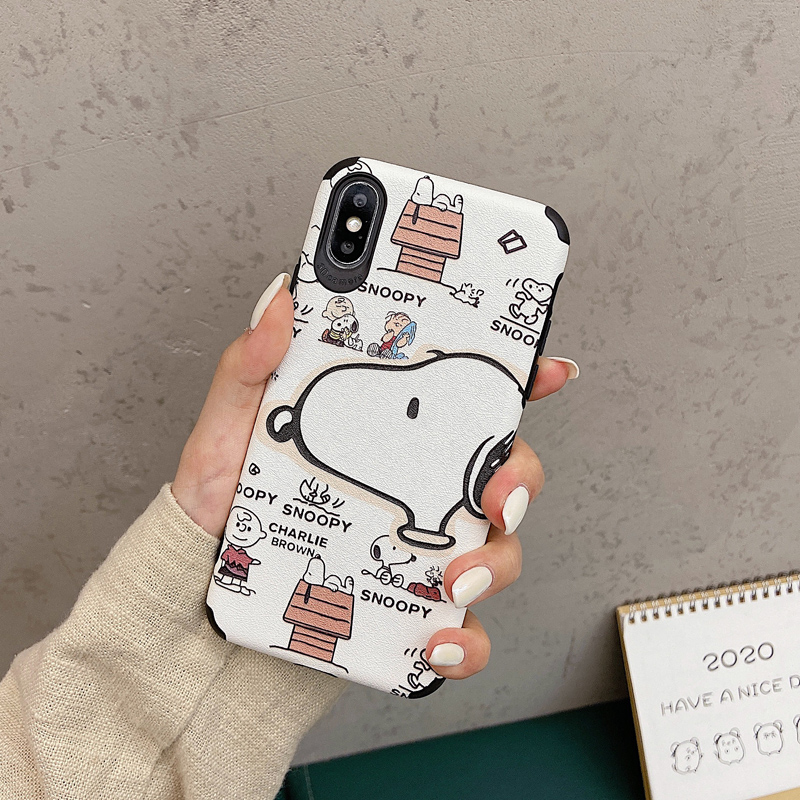 Ốp Lưng Da IMD Snoopy x Brown