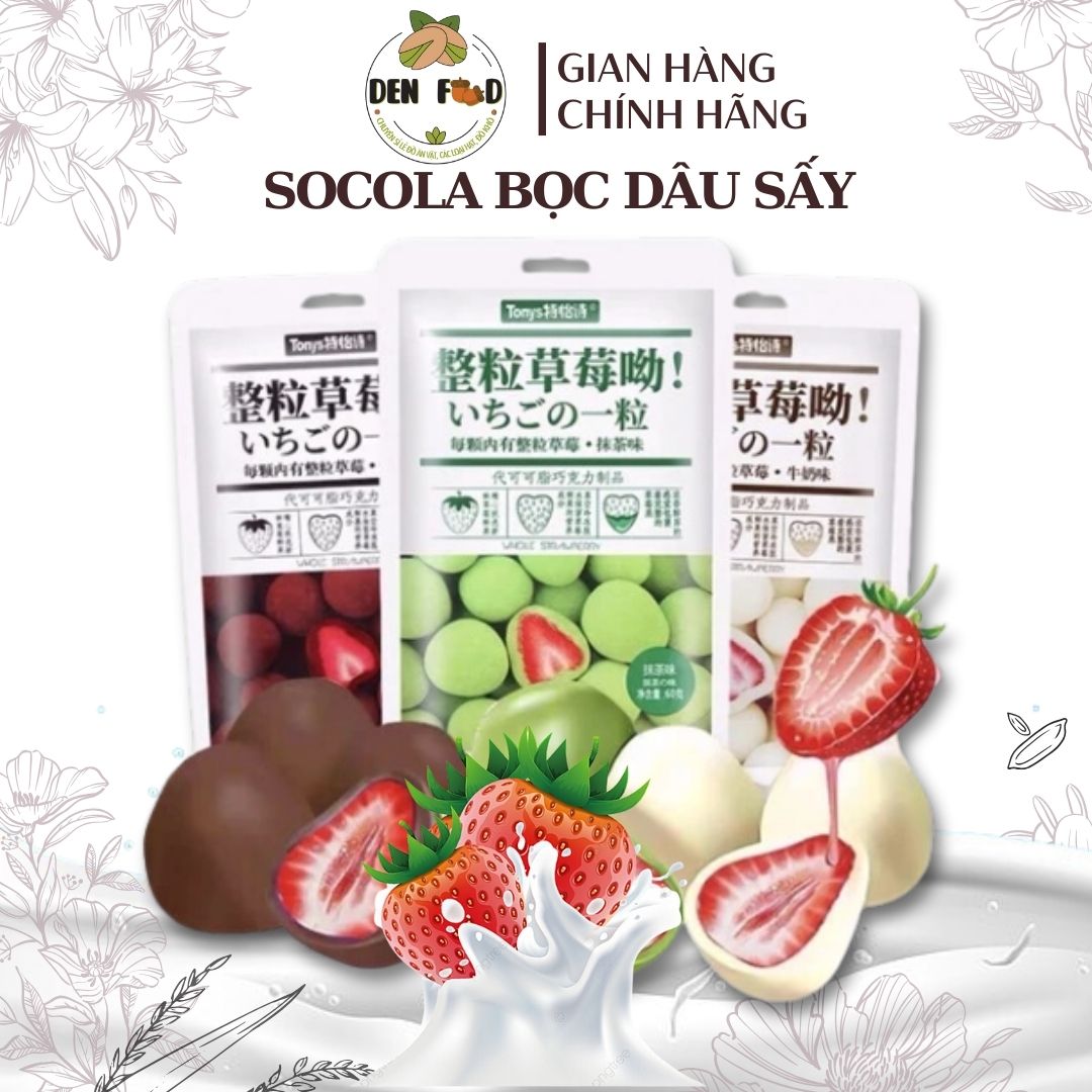 Kẹo Socola bọc dâu tây - Gói 60gr