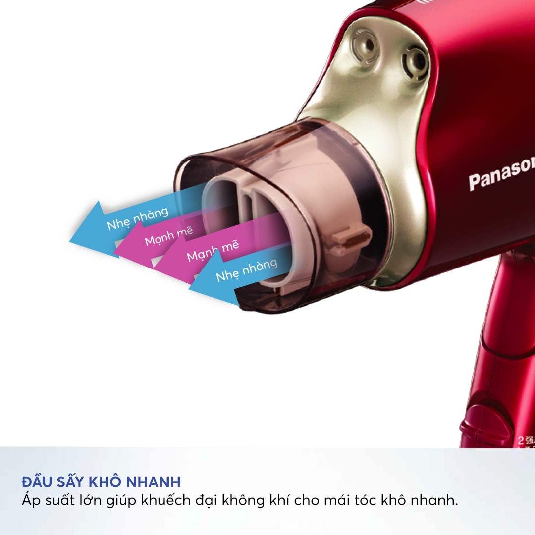 Máy sấy tóc Nanoe dưỡng ẩm, chăm sóc tóc và da đầu Panasonic EH-NA45RP645 – Công nghệ Platinum ions chống tia UV hiệu quả - Bộ 2 đầu sấy khô và tạo kiểu chuyên nghiệp – Công suất 1600W – Hàng chính hãng - Bảo hành 12 tháng