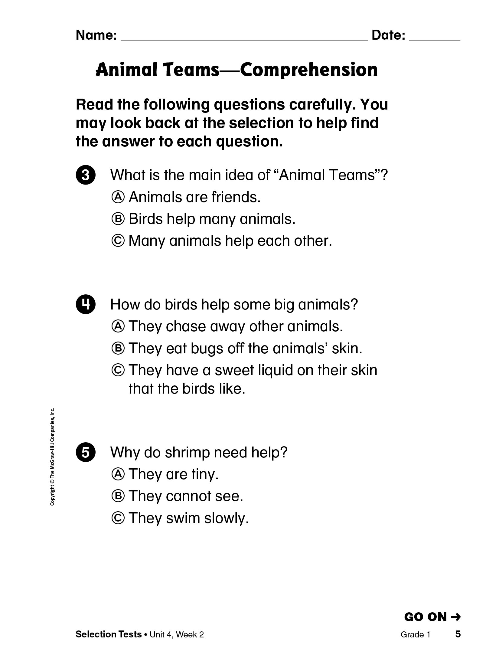 Reading Wonders Assessment Selection Tests (sách đen trắng)