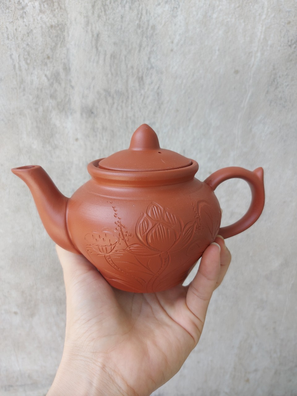 Bat Trang Terracotta Teapot in Reddish Brown Color (Single Pot)