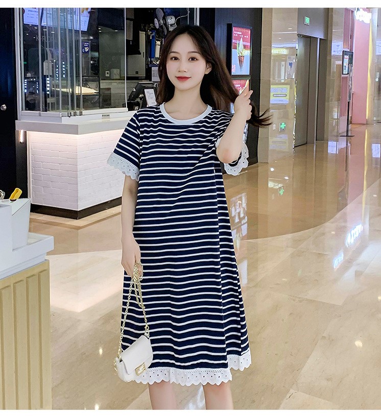 Váy Bầu Đầm Bầu Xinh Có Khóa Vạch Cho Bé Bú A1829