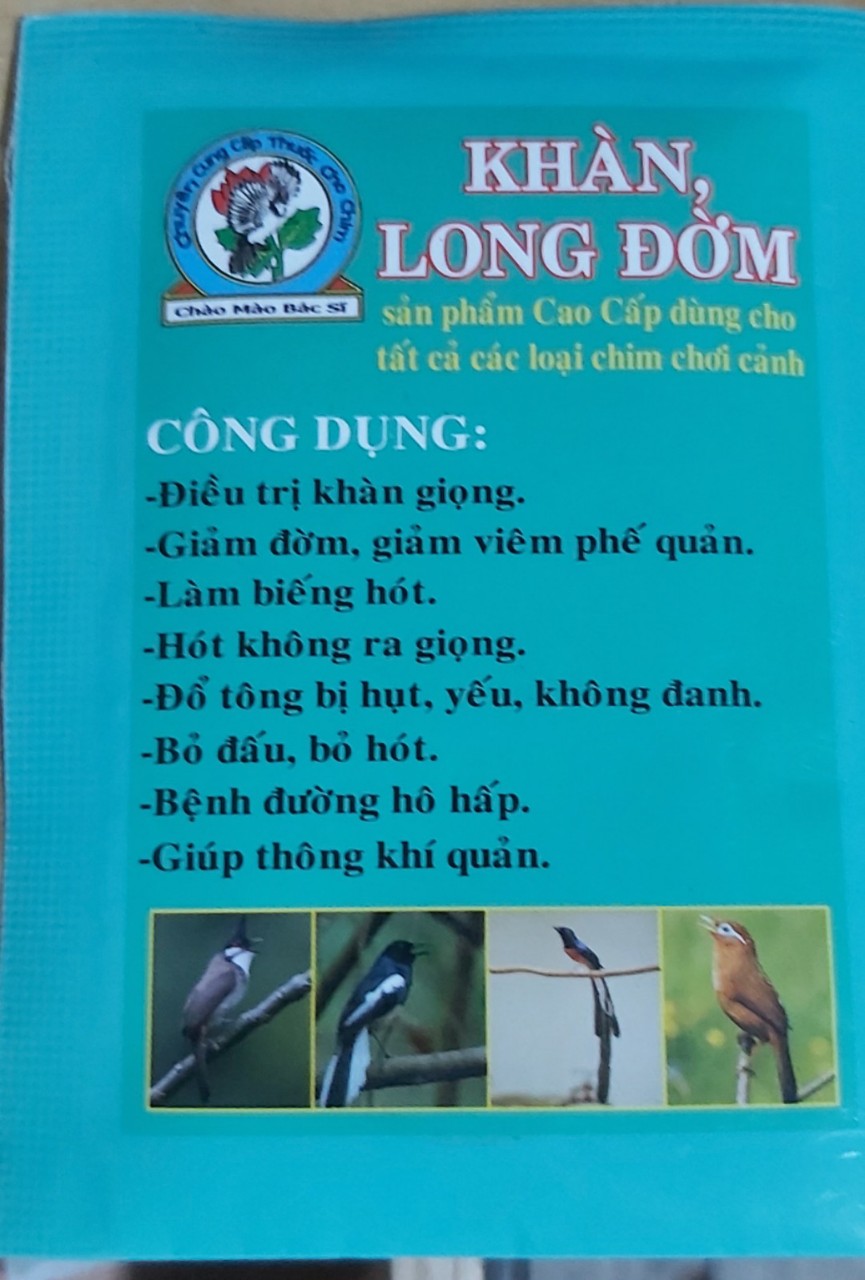 Combo 2 gói khàn, long đờm cho chim