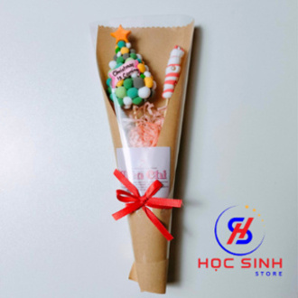 Hoa đất sét tự khô handmade tiên chi nhiều mẫu hình làm quà tặng giáng sinh, bó 2-3 bông