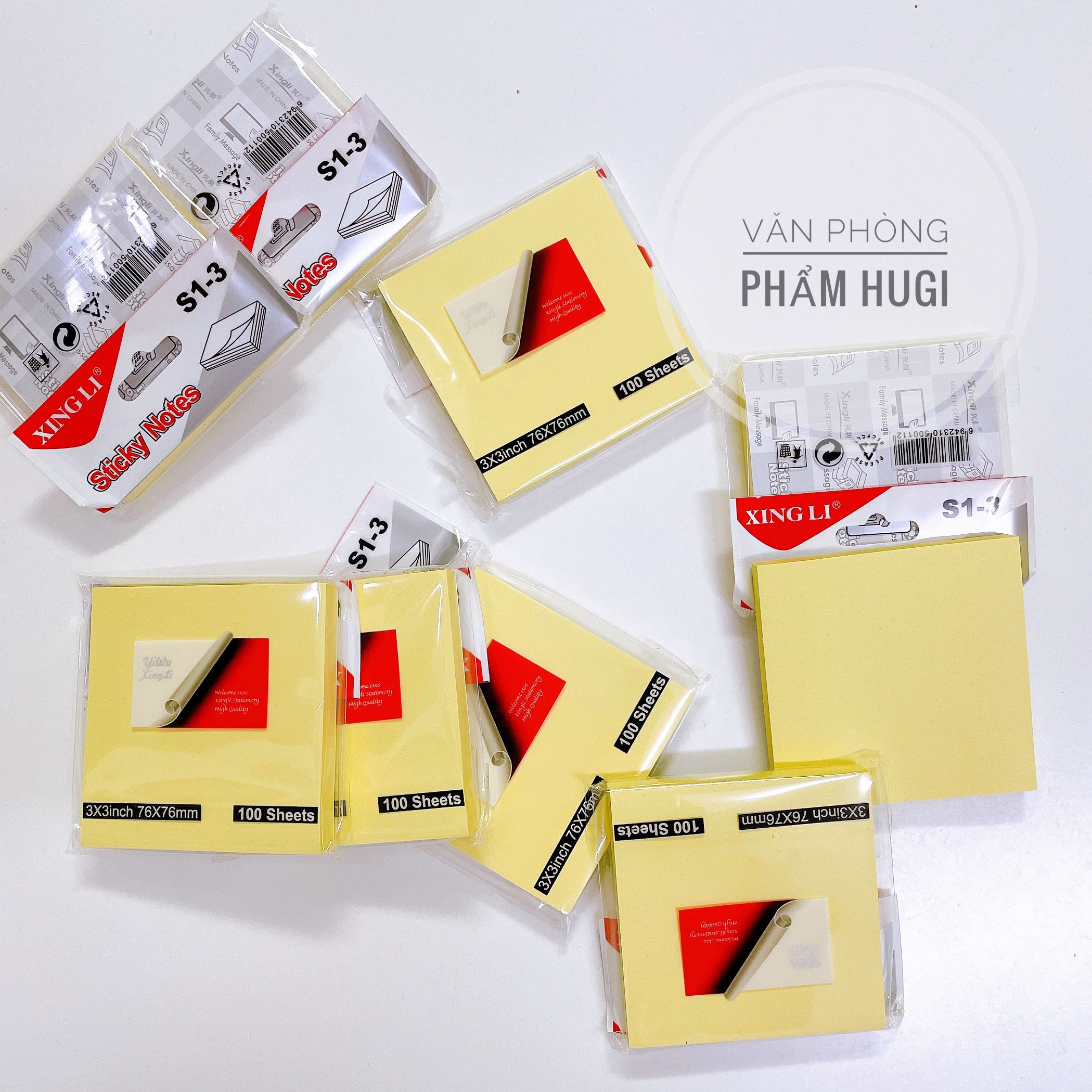 Giấy notes vàng hình vuông (76x76mm) xấp gồm 100 tờ