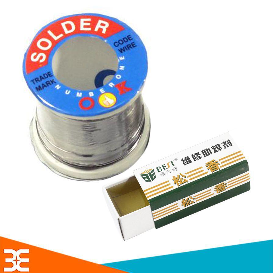 Combo Thiếc Hàn Solder-Ok 0.8Mm-100G Và Nhựa Thông Hộp Loại Tốt  Giúp Cho Quá Trình Hàn Được Dễ Dàng Hơn